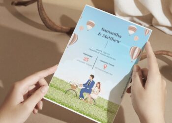(Free Editable PDF) Couple's Dream Bicycle Wedding Invitation Templates