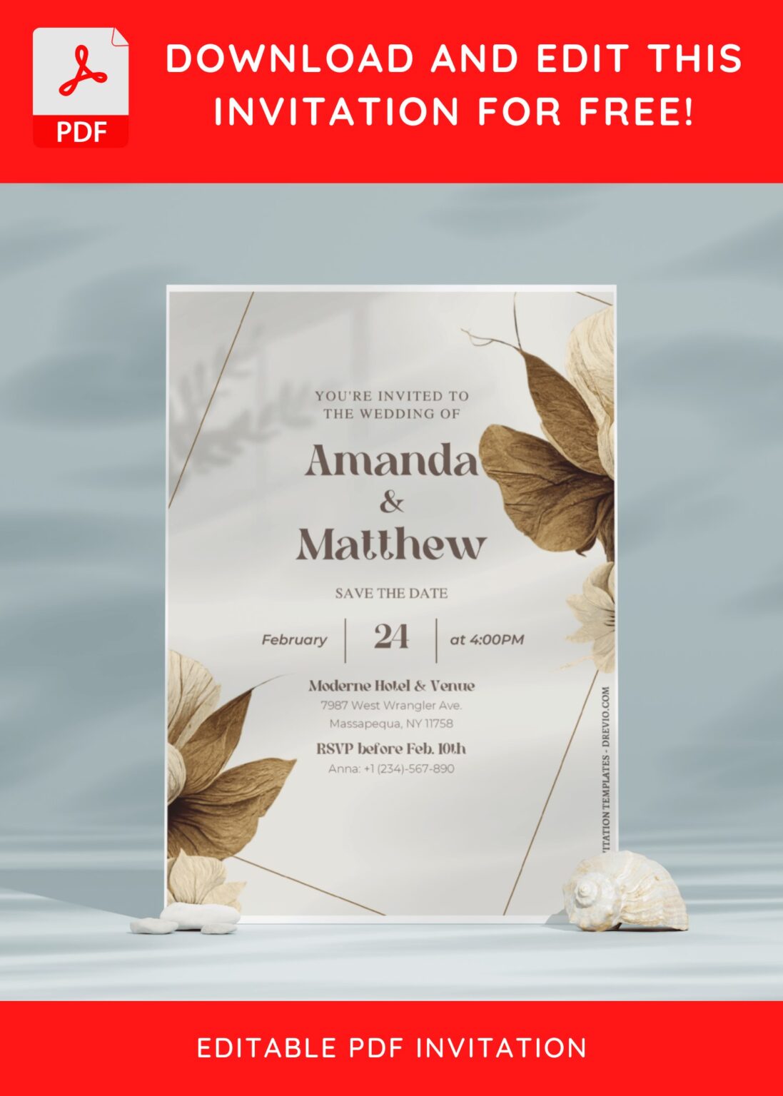 (Free Editable PDF) Spring Delight Wedding Invitation Templates For ...