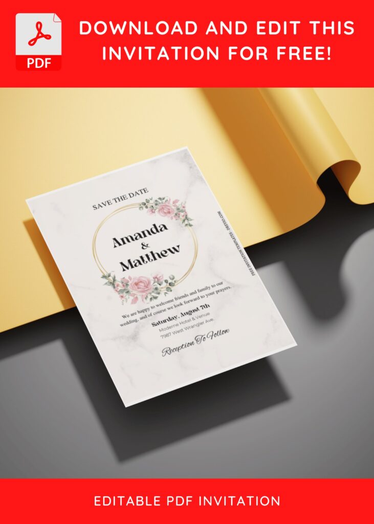 (Free Editable PDF) Awe-inspiring Rose Wedding Invitation Templates F
