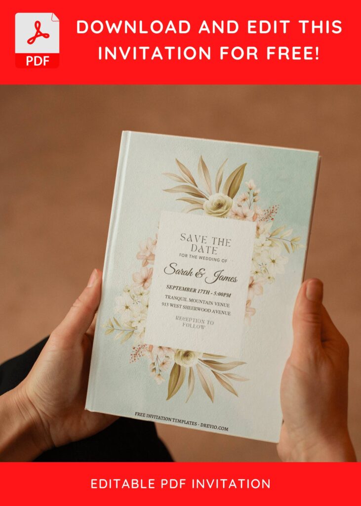 Invitation Template of (Free Editable PDF) Timeless Spring Flower Wedding Invitation Templates 2