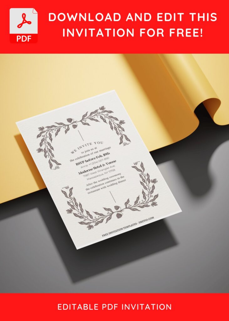 (Free Editable PDF) Quirky Wedding Invitation Templates with editable text