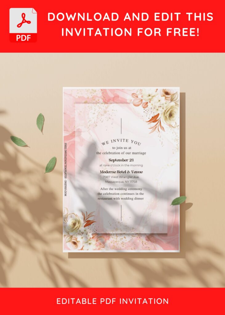 (Free Editable PDF) Whimsical Chinoiserie Wedding Invitation Templates E