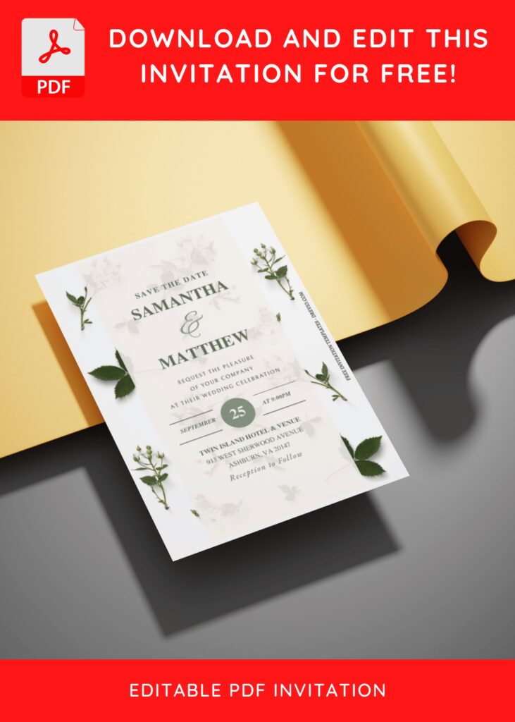 (Free Editable PDF) Vineyard Protea And Winter Berry Wedding Invitation Templates E