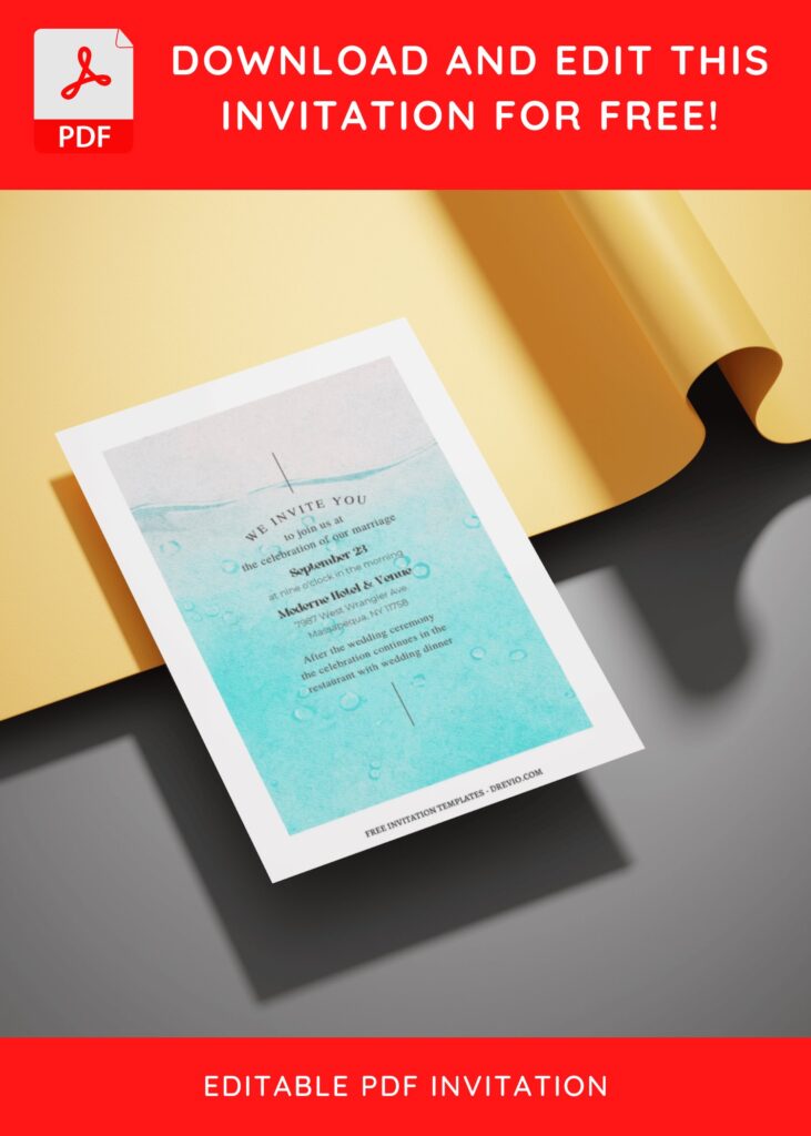 Invitation Template of (Free Editable PDF) Beautiful Seaside Beach Wedding Invitation Templates 2