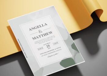 (Free Editable PDF) Stylish Abstract Wedding Invitation Templates