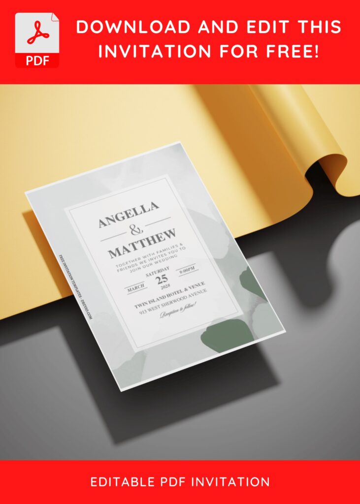 Invitation Template of (Free Editable PDF) Stylish Abstract Wedding Invitation Templates 5