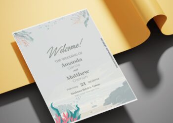 (Free Editable PDF) Tropical Beige Beach Wedding Invitation Templates