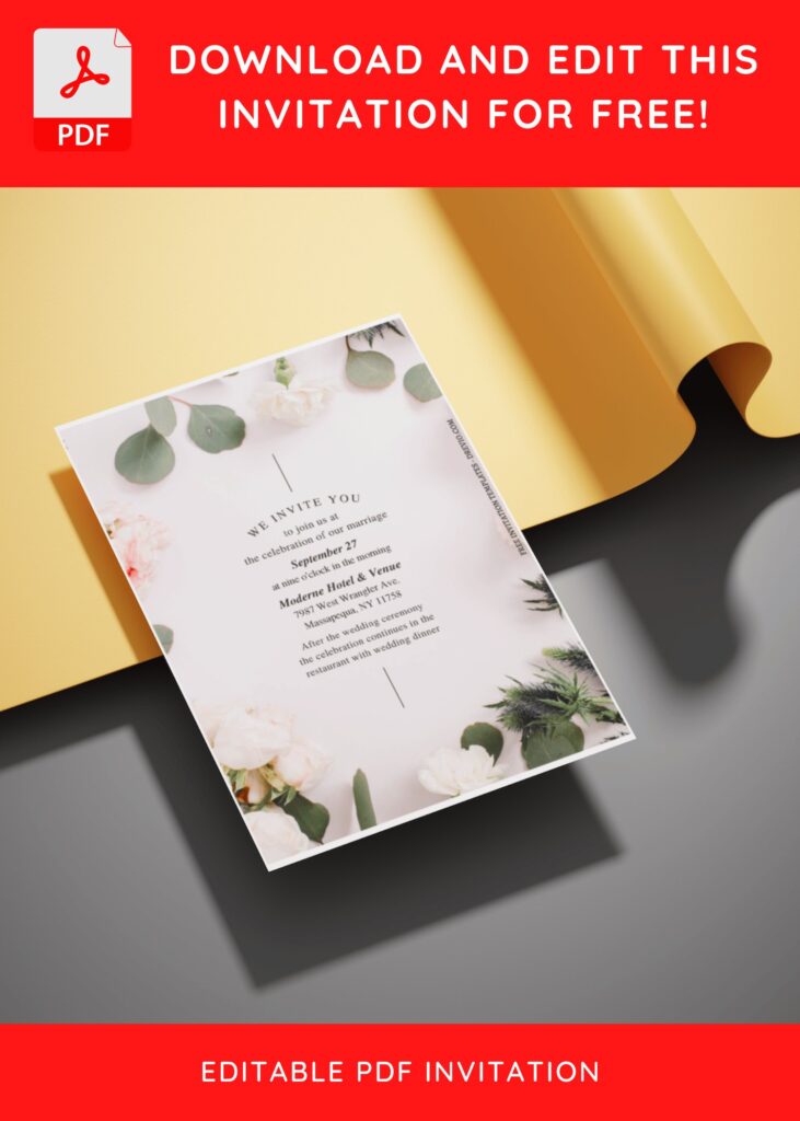 Invitation Template of (Free Editable PDF) Spring Inspired Wedding Invitation Templates 3