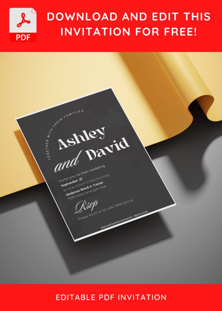 Invitation Template of (Free Editable PDF) Fabulous Typography Wedding Invitation Templates 3