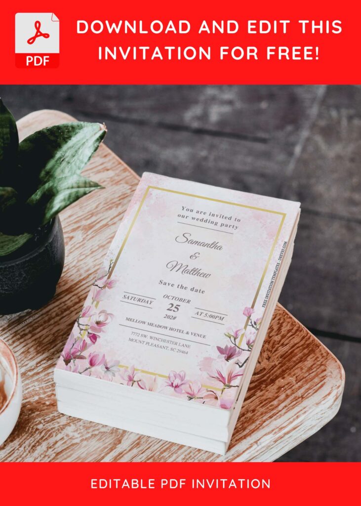 Invitation Template of (Free Editable PDF) Floral Extravaganza Wedding Invitation Templates 2