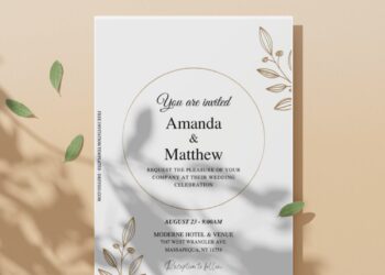(Free Editable PDF) Minimalist Wedding Invitation Templates