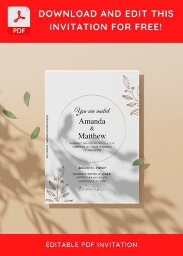 (Free Editable PDF) Minimalist Wedding Invitation Templates | Download ...