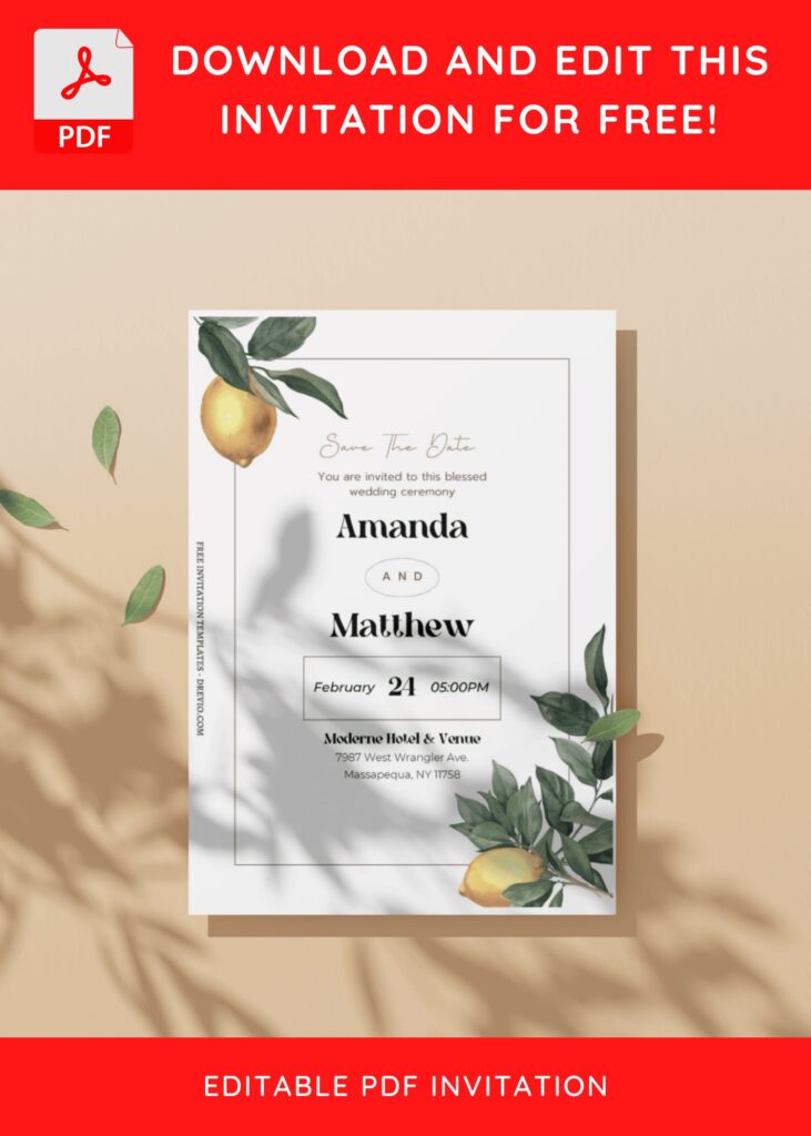 Invitation Template of (Free Editable PDF) Botanical Countryside Wedding Invitation Templates 2