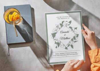 (Free Editable PDF) Picture Perfect Botanical Frame Wedding Invitation Templates D