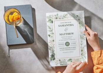 (Free Editable PDF) Romantic Wisteria Wedding Invitation Templates