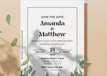 (Free Editable PDF) Refreshing Botanical Summer Wedding Invitation Templates