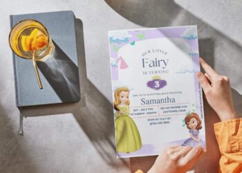 (Free Editable PDF) Fairy Garden Sofia The First Birthday Invitation Templates D