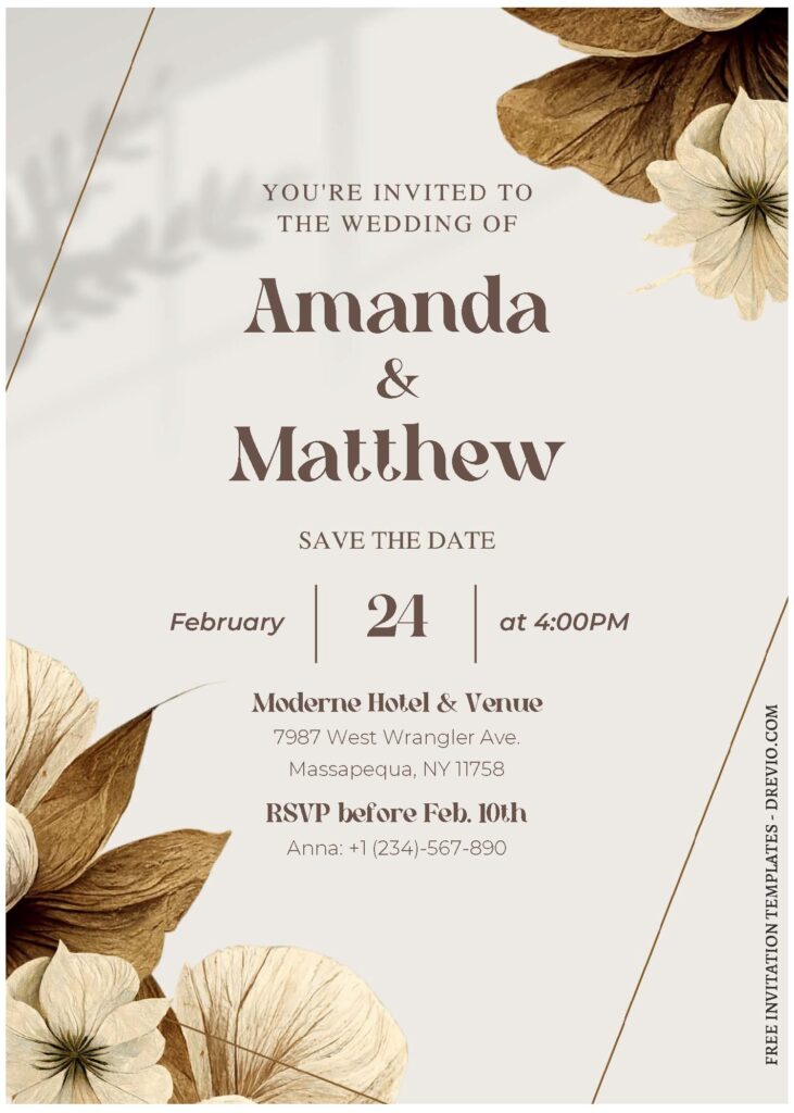 (Free Editable PDF) Spring Delight Wedding Invitation Templates For Modern Brides A