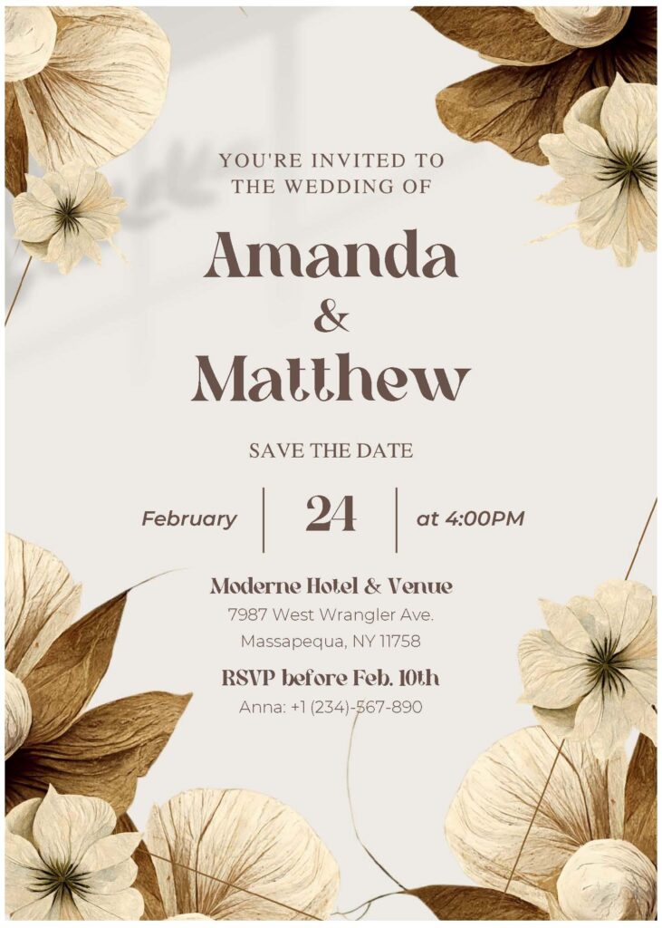 (Free Editable PDF) Spring Delight Wedding Invitation Templates For Modern Brides C