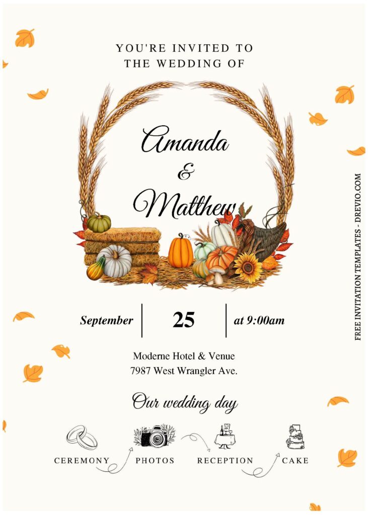 Invitation Template of (Free Editable PDF) Scarlet Autumn Wedding Invitation Templates 1