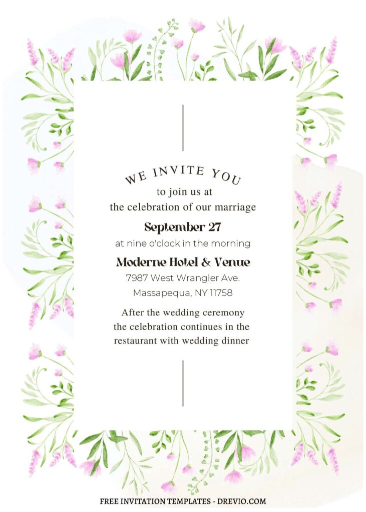 Invitation Template of (Free Editable PDF) Muted Floral Wedding Invitation Templates 1