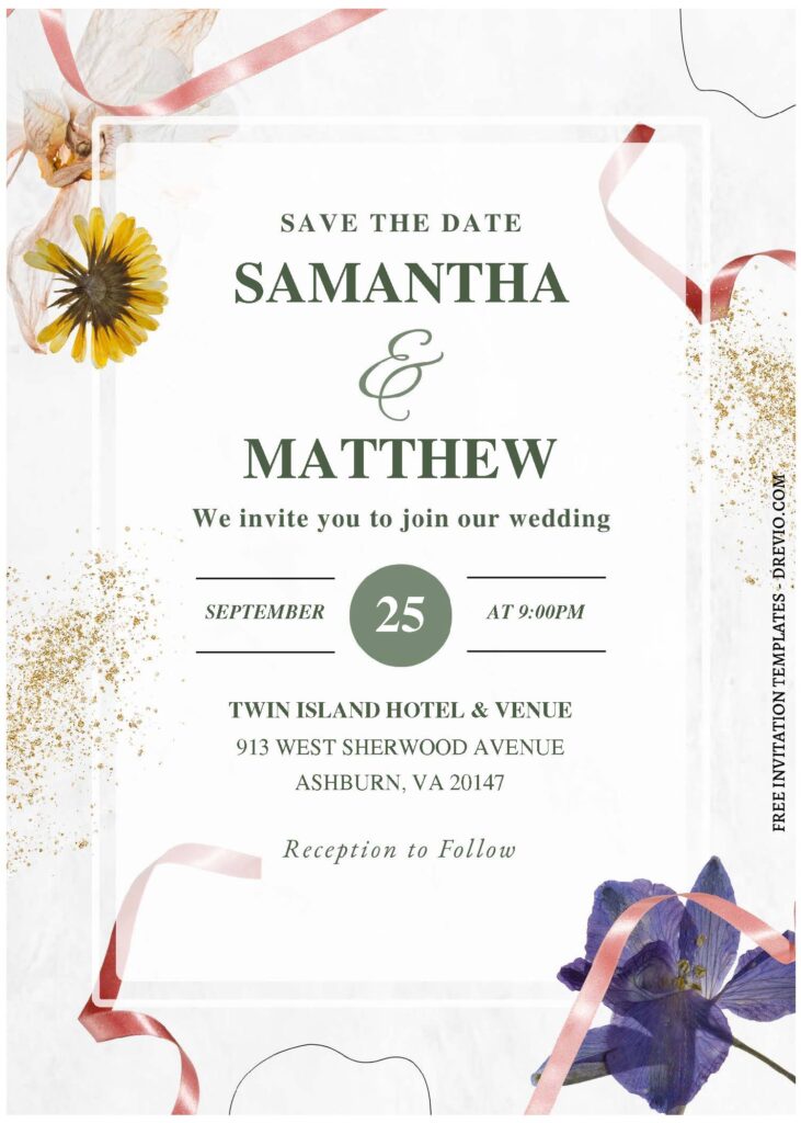 (Free Editable PDF) Eco-Luxe Wedding Invitation Templates B