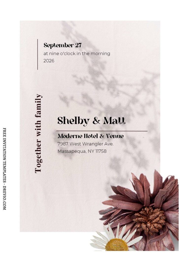 (Free Editable PDF) Painted Floral Wedding Invitation Templates C