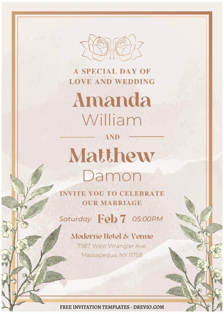 Invitation Template of (Free Editable PDF) Whimsical Gerbera Daisy Wedding Invitation Templates 2