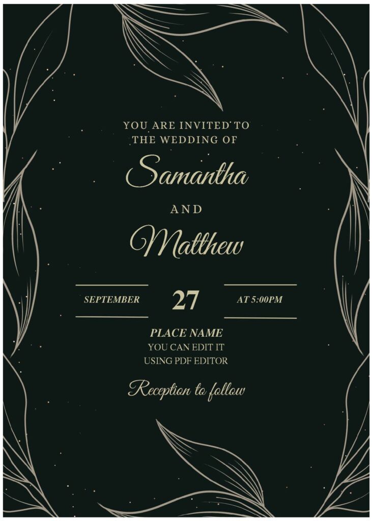 Invitation Template of (Free Editable PDF) Greenery Lace Wedding Invitation Templates 3