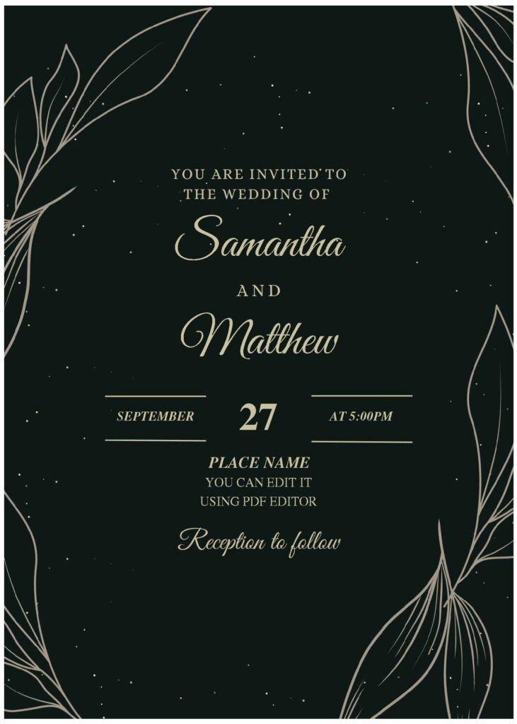 Invitation Template of (Free Editable PDF) Greenery Lace Wedding Invitation Templates 1