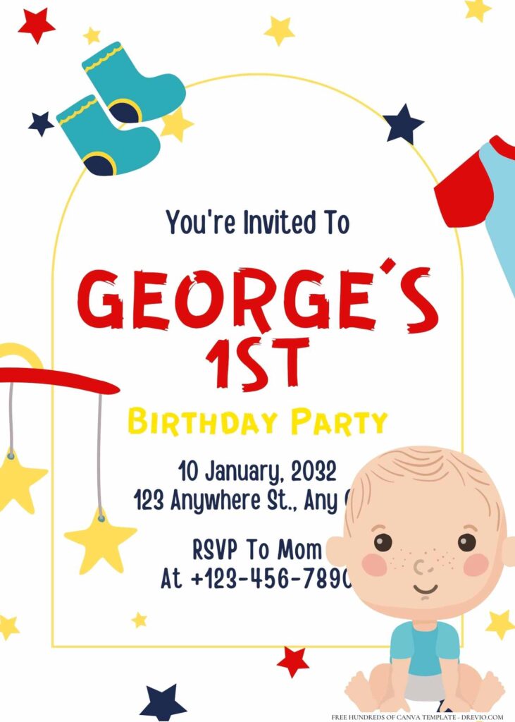 FREE Editable Boy's Themed Birthday Invitation