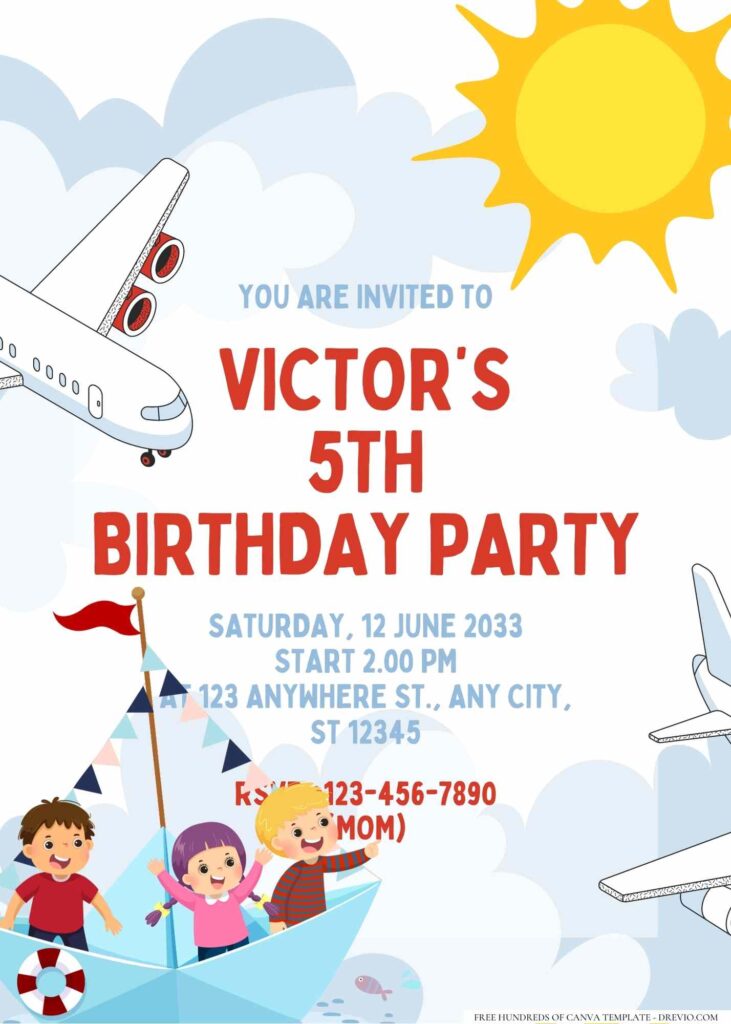 FREE Editable Carton Box Kids Birthday Invitation