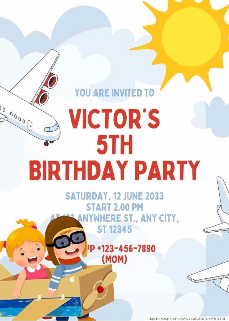 FREE Editable Carton Box Kids Birthday Invitation