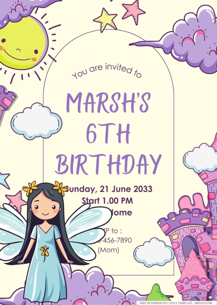 FREE Editable Fairy Tale Birthday Invitation