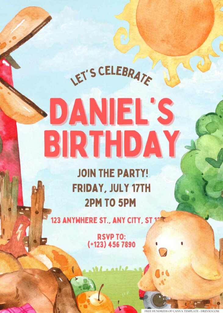 FREE Editable Farm Animals Birthday Invitation