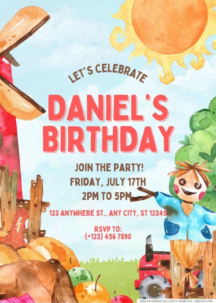 FREE Editable Farm Animals Birthday Invitation