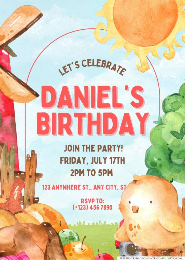 FREE Editable Farm Animals Birthday Invitation