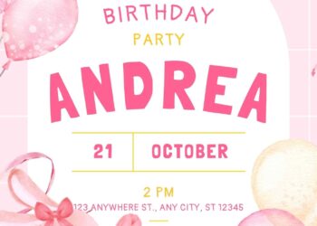 FREE Editable Girly Themed Birthday Invitation