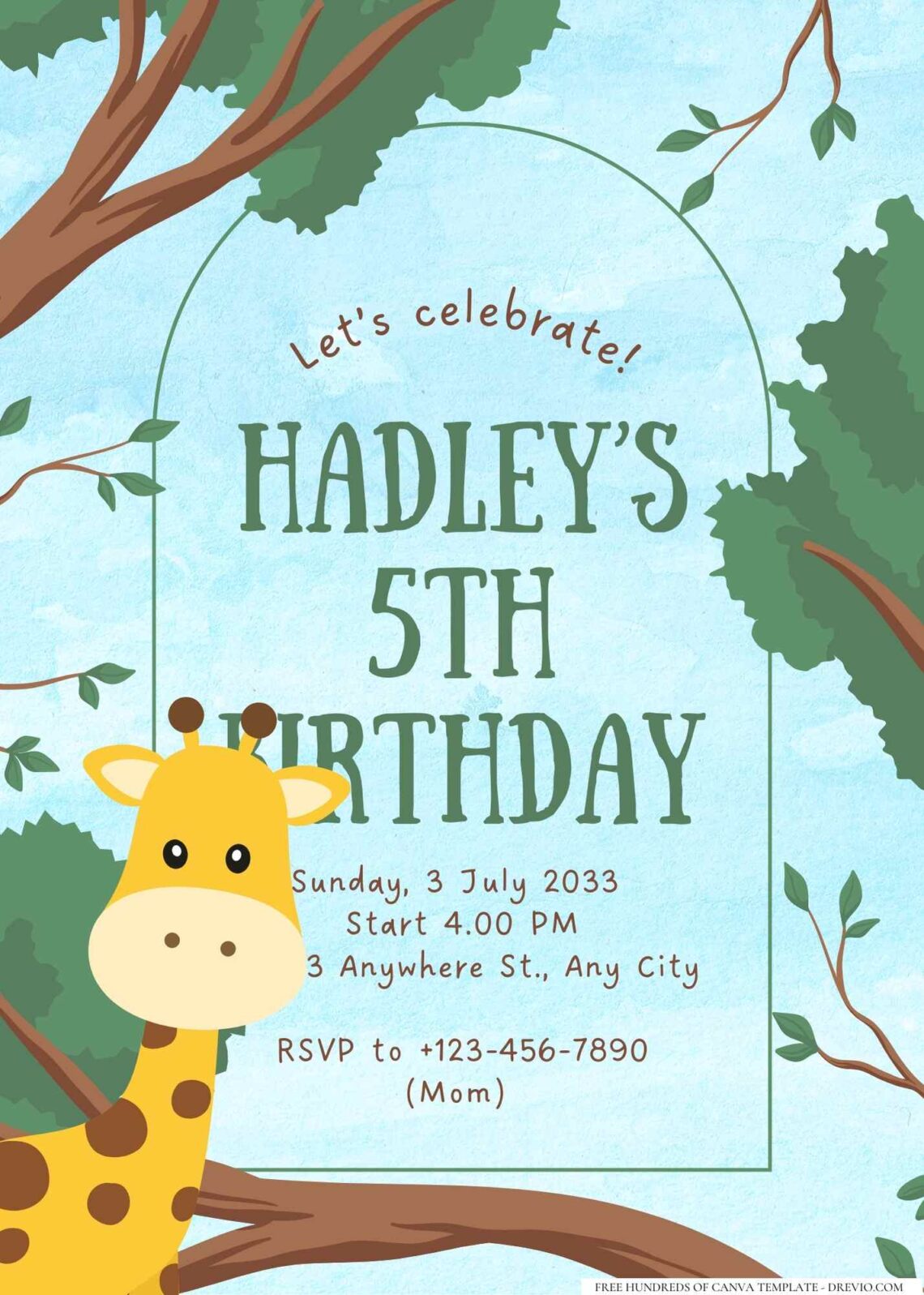 FREE Editable Jungle Birthday Invitation