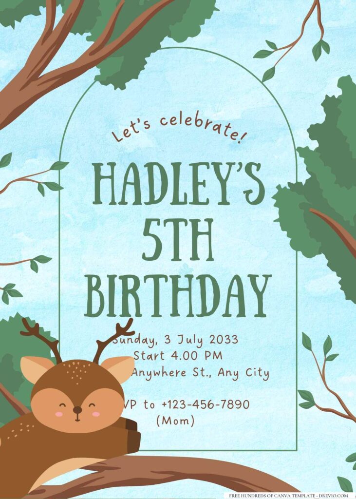 FREE Editable Jungle Birthday Invitation