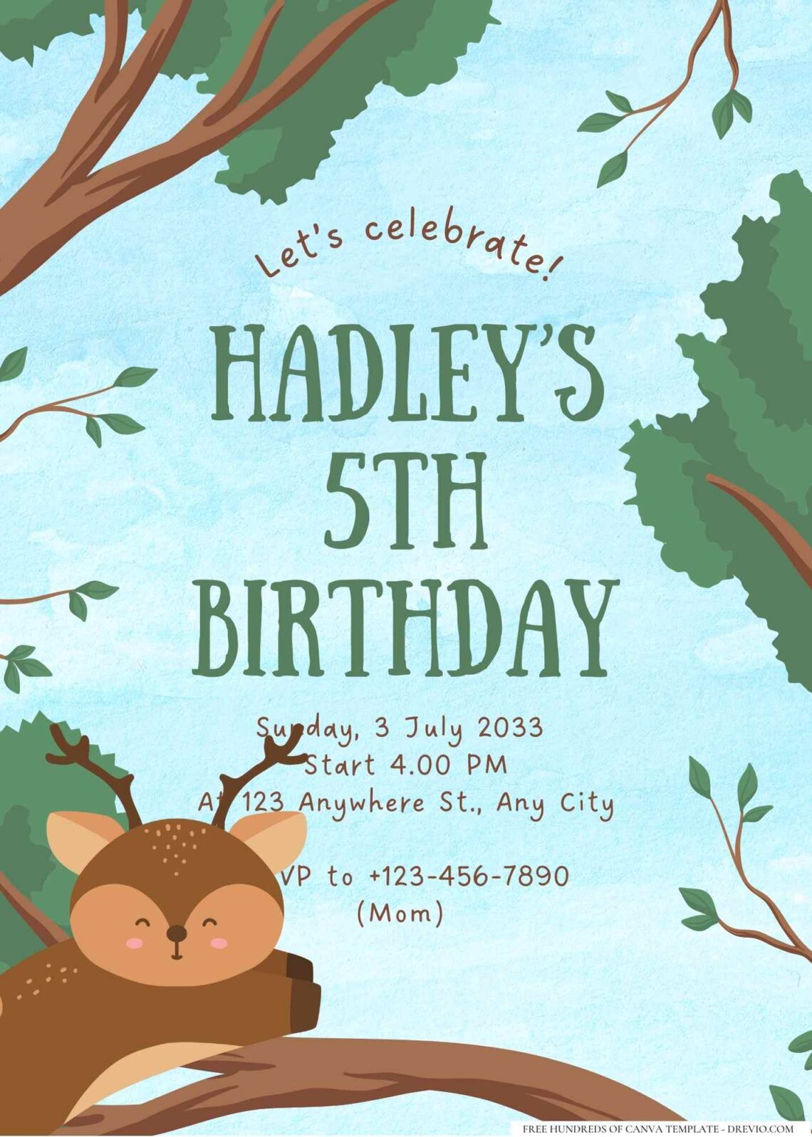 FREE Editable Jungle Birthday Invitation