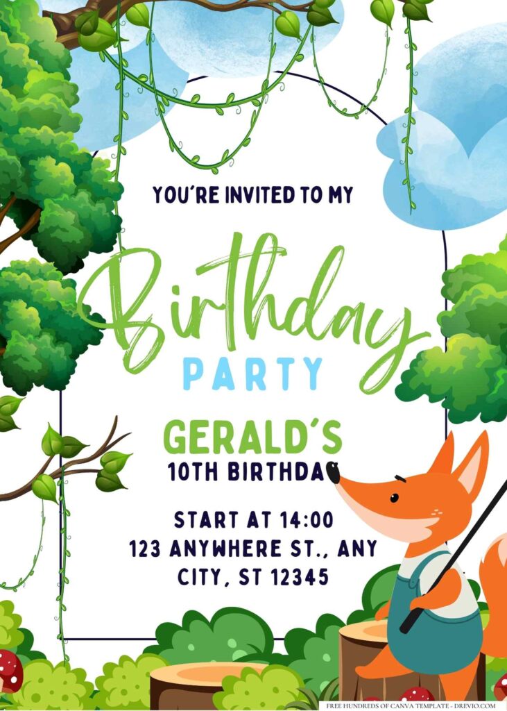 FREE Editable Safari Birthday Invitation