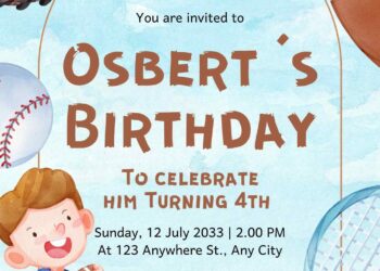 FREE Editable Sports Birthday Invitation