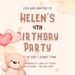 FREE Editable Teddy Bear Girl Birthday Invitation