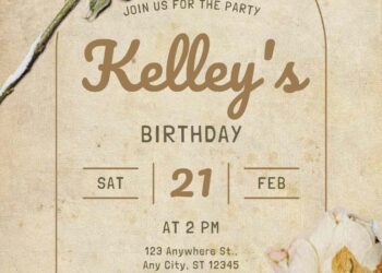 FREE Editable Vintage Birthday Invitation