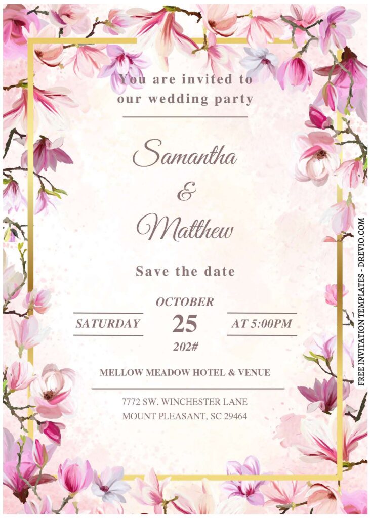 Invitation Template of (Free Editable PDF) Floral Extravaganza Wedding Invitation Templates 1