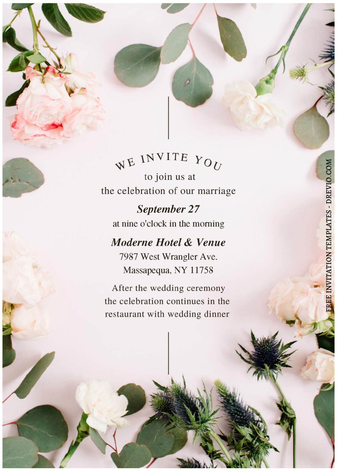 (Free Editable PDF) Spring Inspired Wedding Invitation Templates B