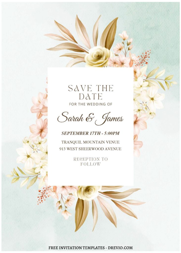 Invitation Template of (Free Editable PDF) Timeless Spring Flower Wedding Invitation Templates 1