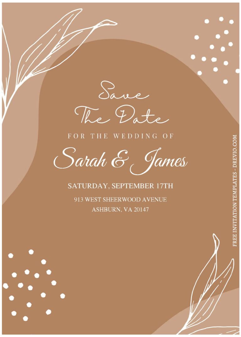 (Free Editable PDF) Minimalistic Bohemian Wedding Invitation Templates ...
