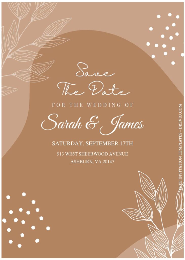 Invitation Template of (Free Editable PDF) Minimalistic Bohemian Wedding Invitation Templates 1